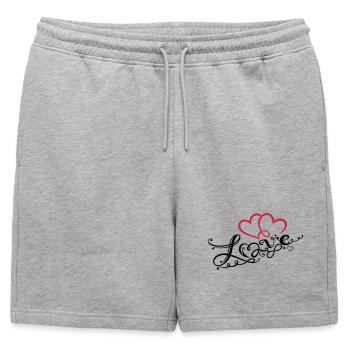 Coeurs avec la boucle de l'infini - Short de survêtement homme premium - gris chiné - Devant - AI Model Male 178 light (178cm)