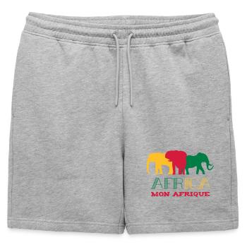 Africa Mon Afrique Art Design - Short de survêtement homme premium - gris chiné - Devant - AI Model Male 178 light (178cm)