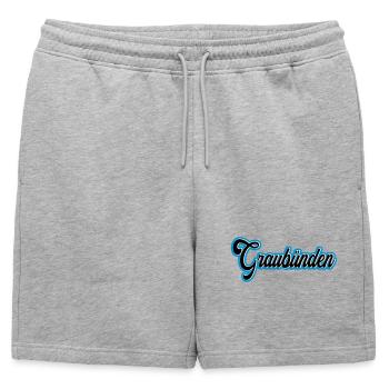 Écriture des Grisons avec contour bleu - Short de survêtement homme premium - gris chiné - Devant - AI Model Male 178 light (178cm)