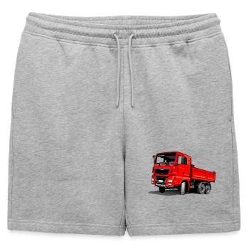 Camion rouge - Short de survêtement homme premium - gris chiné - Devant - AI Model Male 178 light (178cm)