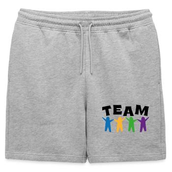 Équipe - Short de survêtement homme premium - gris chiné - Devant - AI Model Male 178 light (178cm)