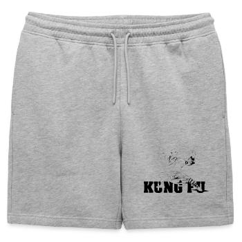 Shaolin Kungfu Symbole du maître combattant - Short de survêtement homme premium - gris chiné - Devant - AI Model Male 178 light (178cm)