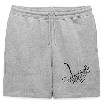 Guitarist guitar player musician band instrument # - Mens' Premium Organic Sweatshorts - heather grey - Front - AI Model Male 178 light (178cm)