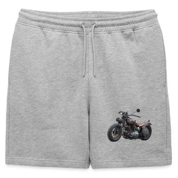 La moto - Short de survêtement homme premium - gris chiné - Devant - AI Model Male 178 light (178cm)