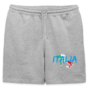 Botte Italie bleu tricolore - Short de survêtement homme premium - gris chiné - Devant - AI Model Male 178 light (178cm)