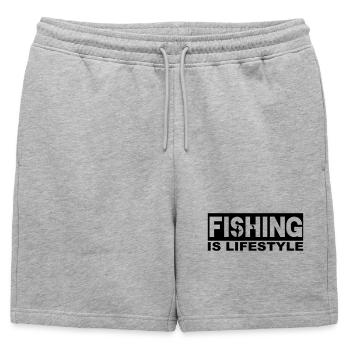 La pêche est un mode de vie - Short de survêtement homme premium - gris chiné - Devant - AI Model Male 178 light (178cm)