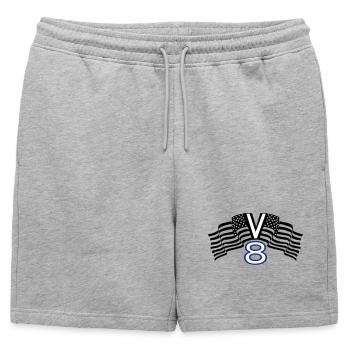 V8, muscle car, garage, voiture, tuning, États-Unis(25) - Short de survêtement homme premium - gris chiné - Devant - AI Model Male 178 light (178cm)