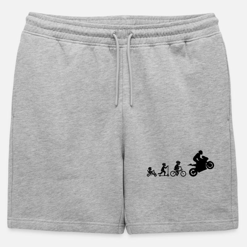 MOTORCYCLE EVOLUTION - Mens' Premium Organic Sweatshorts - heather grey