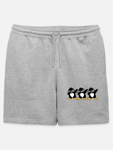 Dab Team Penguin - Mens' Premium Organic Sweatshorts - heather grey