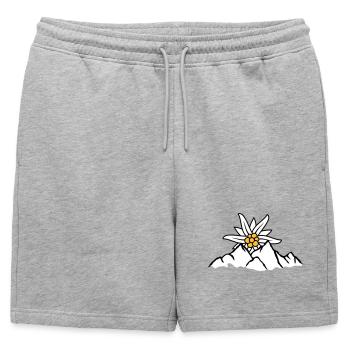Fleur de montagne du soleil Edelweiss - Short de survêtement homme premium - gris chiné - Devant - AI Model Male 178 light (178cm)