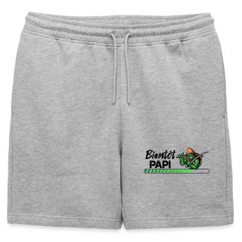 Bientôt papi ninja - Short de survêtement homme premium - gris chiné - Devant - AI Model Male 178 light (178cm)