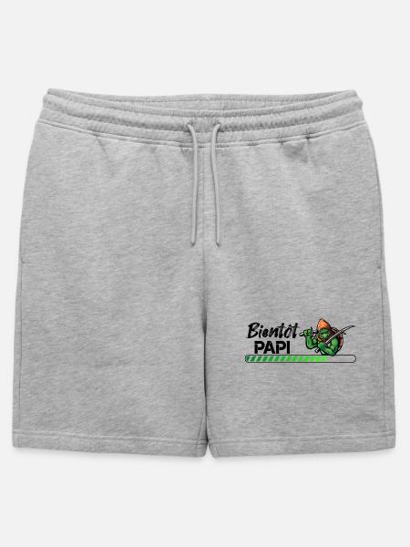 Bientôt papi ninja - Short de survêtement homme premium - gris chiné