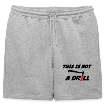 This is not a drill 🔨 - Short de survêtement homme premium - gris chiné - Devant - AI Model Male 178 light (178cm)