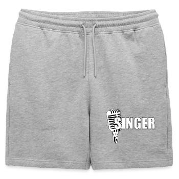 Chanteur - Musique - Short de survêtement homme premium - gris chiné - Devant - AI Model Male 178 light (178cm)