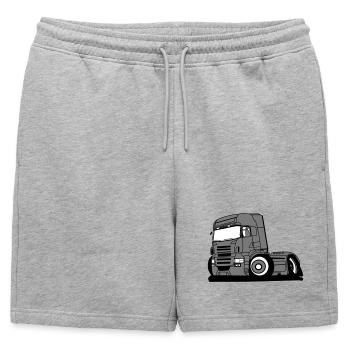 Chauffeur professionnel de véhicule poids lourd - Short de survêtement homme premium - gris chiné - Devant - AI Model Male 178 light (178cm)