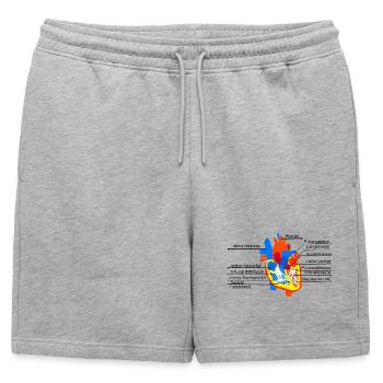 Coeur anatomique, Cor, - Short de survêtement homme premium - gris chiné - Devant - AI Model Male 178 light (178cm)