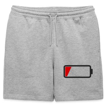 Batterie vide - Short de survêtement homme premium - gris chiné - Devant - AI Model Male 178 light (178cm)