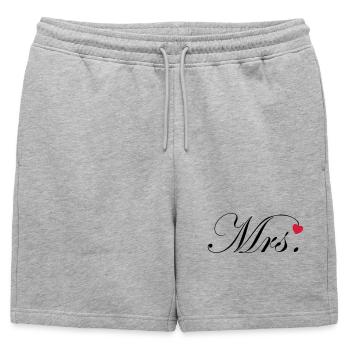 Monsieur et Madame Mariage Décor de cœur pour un couple - Short de survêtement homme premium - gris chiné - Devant - AI Model Male 178 light (178cm)