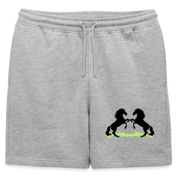Chevaux - Short de survêtement homme premium - gris chiné - Devant - AI Model Male 178 light (178cm)