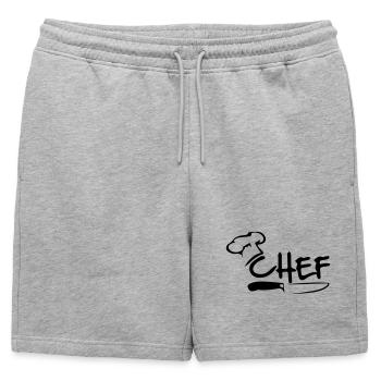 Chef - Short de survêtement homme premium - gris chiné - Devant - AI Model Male 178 light (178cm)