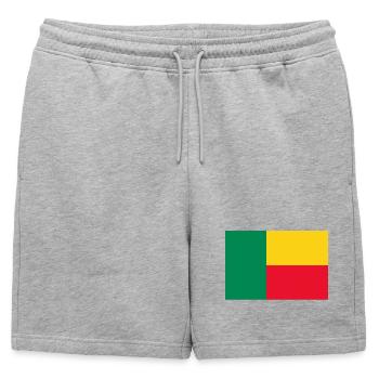drapeau autocollant du Bénin Aufkleber Fahne Bénin - Short de survêtement homme premium - gris chiné - Devant - AI Model Male 178 light (178cm)
