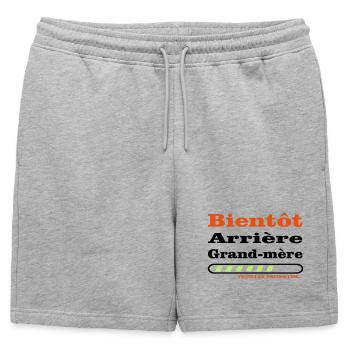 bientot arriere grand mere - Short de survêtement homme premium - gris chiné - Devant - AI Model Male 178 light (178cm)