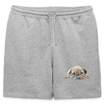 Carlins vadrouilles Wauwau - Short de survêtement homme premium - gris chiné - Devant - AI Model Male 178 light (178cm)