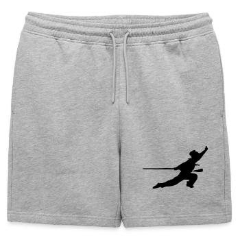 Taichi Qiong Kung Fu - Short de survêtement homme premium - gris chiné - Devant - AI Model Male 178 light (178cm)