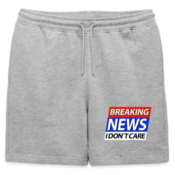 Dernières nouvelles, je m'en fous - Short de survêtement homme premium - gris chiné - Devant - AI Model Male 178 light (178cm)