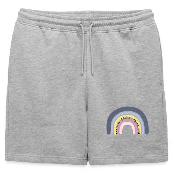 Pastel arc-en-ciel - Short de survêtement homme premium - gris chiné - Devant - AI Model Male 178 light (178cm)