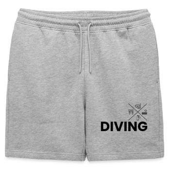 Plongée - Short de survêtement homme premium - gris chiné - Devant - AI Model Male 178 light (178cm)