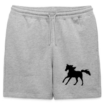 Cheval Pur-sang Arabian Gallop, noble Asil Arabian - Short de survêtement homme premium - gris chiné - Devant - AI Model Male 178 light (178cm)