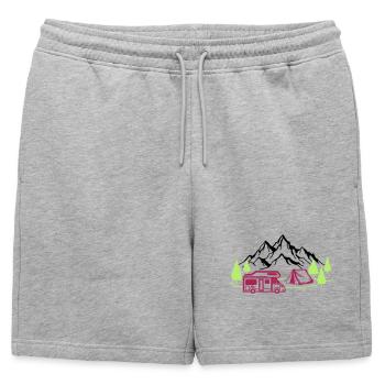 Vacances à la montagne - Short de survêtement homme premium - gris chiné - Devant - AI Model Male 178 light (178cm)