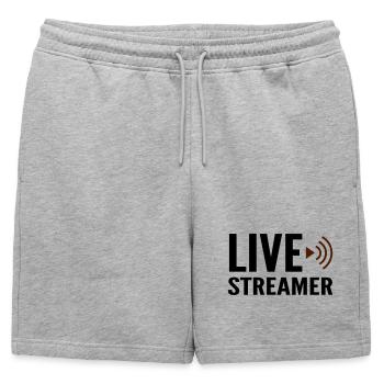 Streamer en direct - Short de survêtement homme premium - gris chiné - Devant - AI Model Male 178 light (178cm)