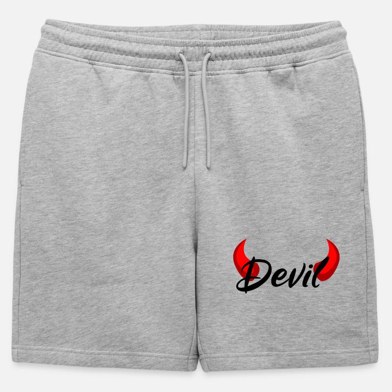 Ich bin ein Teufel - Devil - Männer Premium Organic Sweatshorts - Grau meliert