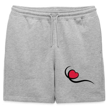 Heart - Mens' Premium Organic Sweatshorts - heather grey - Front - AI Model Male 178 light (178cm)