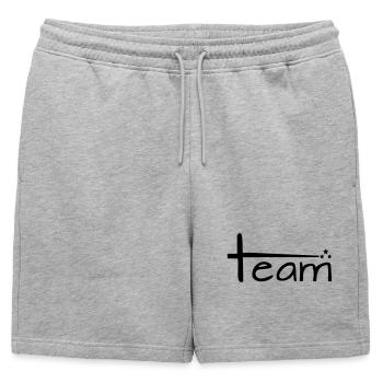 Team Style avec étoiles - Short de survêtement homme premium - gris chiné - Devant - AI Model Male 178 light (178cm)