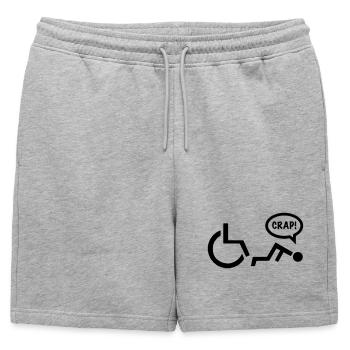 CRAP en tant qu’utilisateur de fauteuil roulant tombe. Chemise humoristique * - Short de survêtement homme premium - gris chiné - Devant - AI Model Male 178 light (178cm)