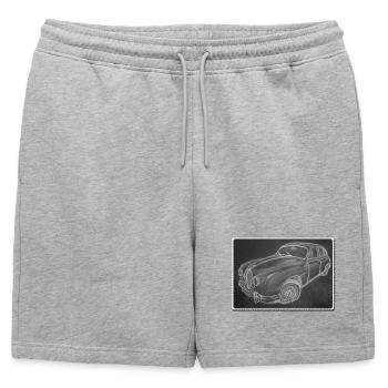 Jaguar jaguar de voitures anciennes - dessiné - art sur des t-shirts... - Short de survêtement homme premium - gris chiné - Devant - AI Model Male 178 light (178cm)