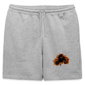 Motorcross Braun - Mens' Premium Organic Sweatshorts - heather grey - Front - AI Model Male 178 light (178cm)