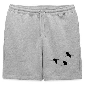 Grues volantes Vecteur - Short de survêtement homme premium - gris chiné - Devant - AI Model Male 178 light (178cm)