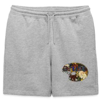 artist - Artiste - Short de survêtement homme premium - gris chiné - Devant - AI Model Male 178 light (178cm)