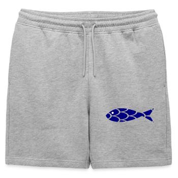 sardine. fish. April fool. sea. ocean - Mens' Premium Organic Sweatshorts - heather grey - Front - AI Model Male 178 light (178cm)
