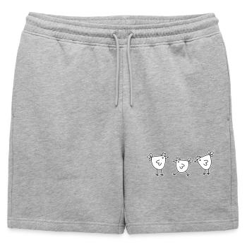 3 poules poules bovins à plumes - Short de survêtement homme premium - gris chiné - Devant - AI Model Male 178 light (178cm)