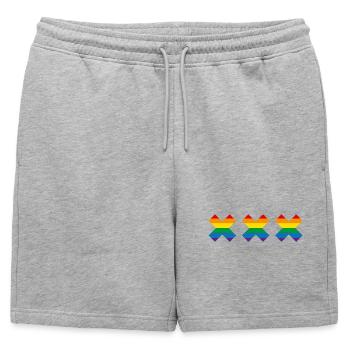 Gay Pride Amsterdam drapeau arc-en-ciel Andreaskruis - Short de survêtement homme premium - gris chiné - Devant - AI Model Male 178 light (178cm)