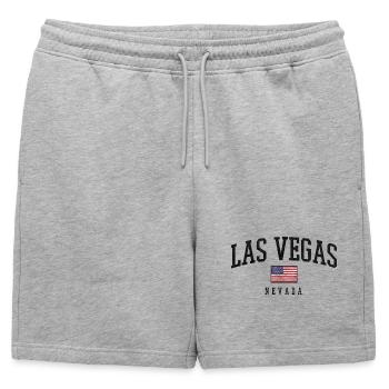 Design du drapeau vintage de Las Vegas, Nevada - Short de survêtement homme premium - gris chiné - Devant - AI Model Male 178 light (178cm)