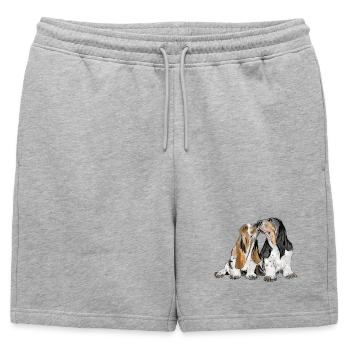 Basset - Mens' Premium Organic Sweatshorts - heather grey - Front - AI Model Male 178 light (178cm)