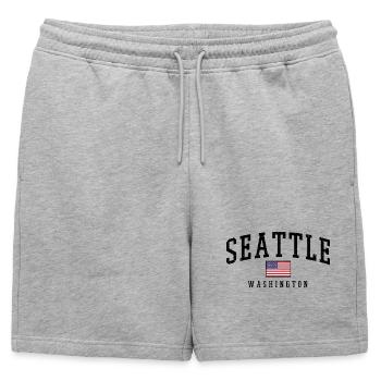 Seattle Washington États-Unis - Short de survêtement homme premium - gris chiné - Devant - AI Model Male 178 light (178cm)
