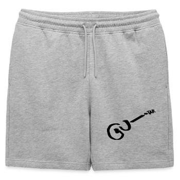 Guitare Picto noir - Short de survêtement homme premium - gris chiné - Devant - AI Model Male 178 light (178cm)