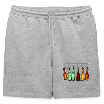 Hanging colorful bottles - Mens' Premium Organic Sweatshorts - heather grey - Front - AI Model Male 178 light (178cm)